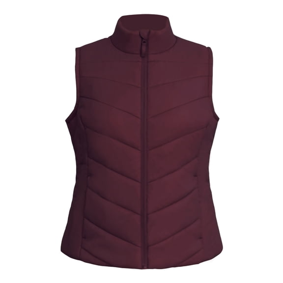 Chaleco George para Mujer, Acolchado Costuras Chevron Vino Talla G