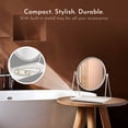 thumbnail image 4 of Mainstays by Becky G. & Alejandra 9.65" Round Tabletop Mirror with Metal Tray, White, 4 of 13