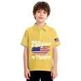 thumbnail image 5 of CCRFTGI 4th of July Pique Polo Shirts for Boys Girls Patriotic 250 Anniversary USA Flag Quick Dry School Uniform Shirts for Kids Summer Lapel Collar T Shirt Shirt Yellow 9-10 Years, 5 of 7