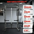 thumbnail image 4 of Smith Machine,Smith Machine Squat Rack with Pulley System, Dip Bar, LAT Pulldown,1700LBS Multi-Functional Power Cage for Home Gym with More Workout Equipment, 4 of 8