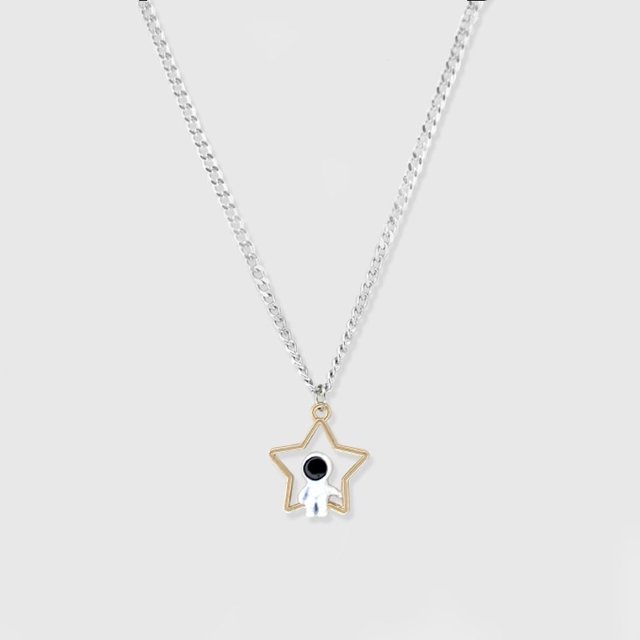 Collar De Astronauta Imán De Pareja Atraer Cadena De Suéter Cadena De Clavícula