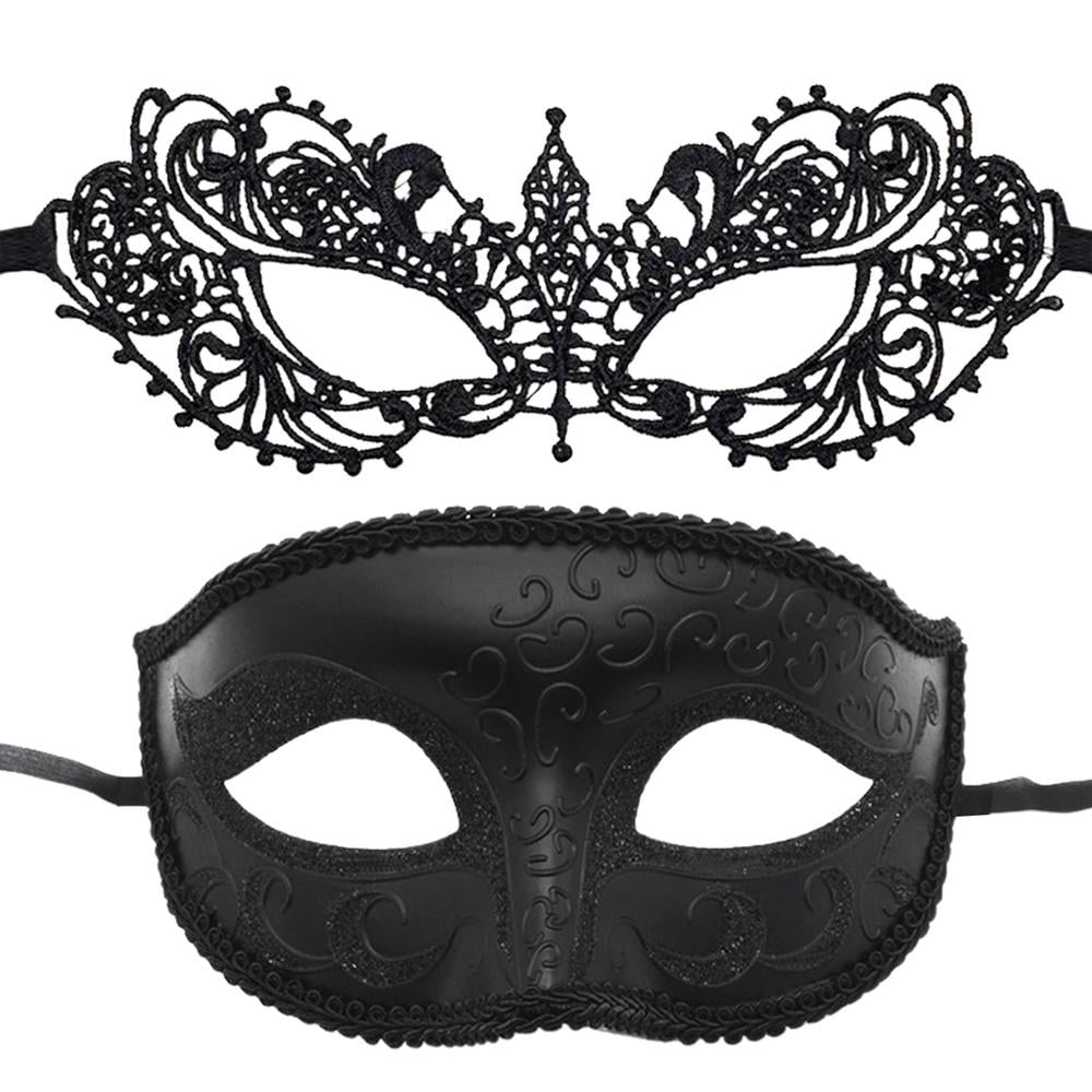 Black Skull Venetian Masquerade Eye Mask for Men Mardi Gras Prom Ball Party 