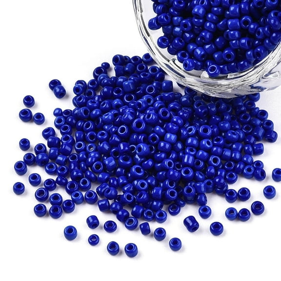 50g 12/0 Opaque Colours Round Glass Seed Beads Blue 2mm hole:1mm