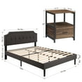 thumbnail image 3 of VECELO 3-Piece Bedroom Sets Upholstered Platform Bed Frame and 2 Nightstand, 3 of 7