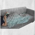 thumbnail image 6 of Grey and Aqua Soft Flannel Fleece Throw Blanket, Ombre Traditional Universe with Tribal Geometric Mandala Artwork, Cozy Plush for Indoor and Outdoor Use, 50" x 70", Aqua Grey, by Ambesonne, 6 of 6