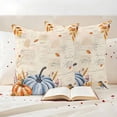 thumbnail image 3 of Thanksgiving Pumpkin Outdoor Waterproof Pillow Covers, Fall Leaves Autumn Flower Rustic Decorative Square Throw Pillowcase Sofa Cushion Sham for Patio/Couch/Chair, 16"x16" 2 Pack, 3 of 8