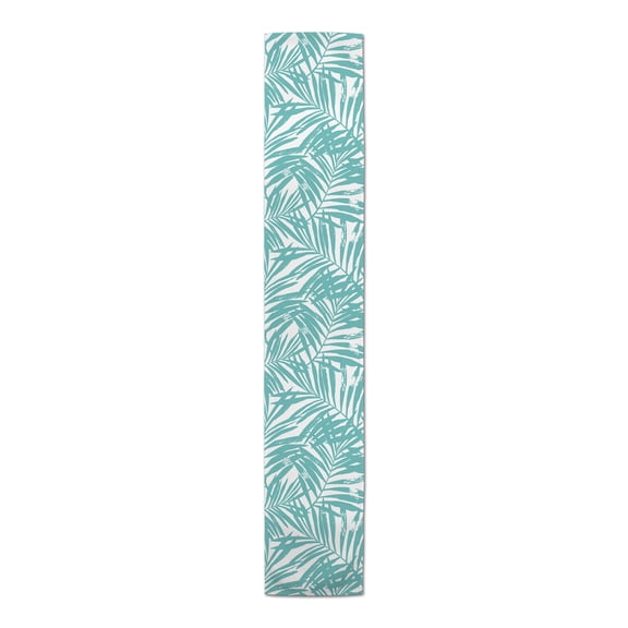 Creative Products Tropical Leaves Teal 16x90 Poly Twill Table Runner