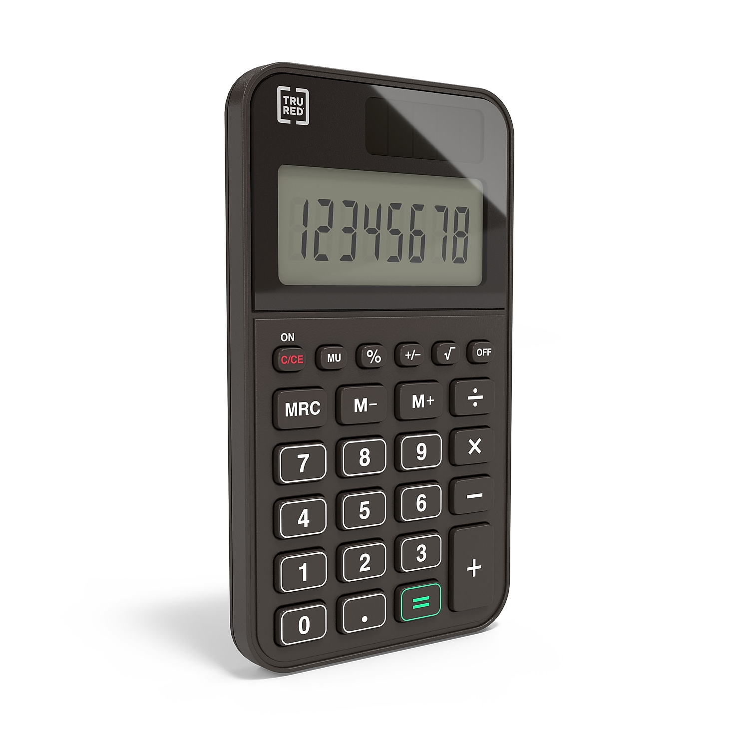 TRU RED 8-Digit Solar and Battery Pocket Calculator, Black photo 2