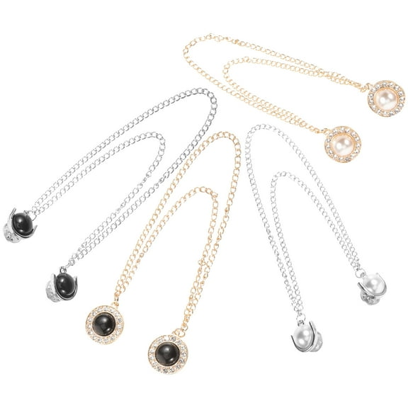 NICEXMAS 4Pcs Chain Sweater Clips Cardigan Collar Pins Cloak Clips for Shirt Decoration