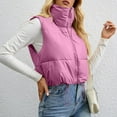 thumbnail image 2 of HAPIMO Womens Puffer Cropped Vest Sleeveless Zip Up Quilted Coat Stand Collar Gilet Jacket with Pockets Pink XXL, 2 of 4