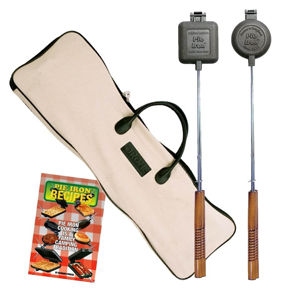 Camping Pie Iron Set with Storage Bag & Recipe Book