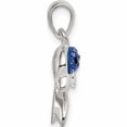 thumbnail image 2 of Sterling Silver Blue Preciosa Crystal Dolphin Pendant (14.8 X 12.2) Made In Thailand -Jewelry By Sweet Pea, 2 of 7