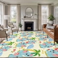 thumbnail image 2 of Cute Elephant Large Area Rugs 5x8 ft Cartoon Summer Beach Modern Animal Washable Rug Non Slip Indoor Carpet Absorbent Floor Mat for Living Room Bedroom Dining Room, 2 of 9