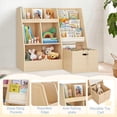 thumbnail image 3 of Curipeer 30'' Kids Bookshelf , 3-Tier Toy Storage Organizer with Removable Toy Bins, Natural Wood, 3 of 8