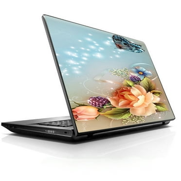Laptop Notebook Universal Skin Decal Fits 13.3" To 16" / Sparkle Butterfly Flowers