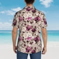 thumbnail image 6 of Qekee Rose Flowers print Hawaiian Shirt for Men Short Sleeve Button Down Shirts Beach Tropical Casual Shirts, 6 of 9