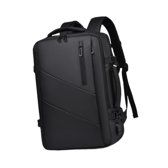 Mochila de viaje para hombre, resistente, de gran capacidad y expandible, ideal para viajes, trabajo y oficina. Negro