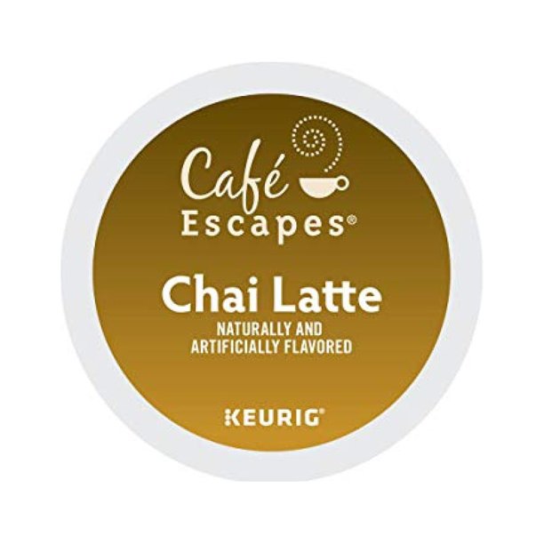 Cafe Escapes, Chai Latte Tea Beverage, SingleServe Keurig KCup Pods