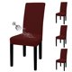 thumbnail image 1 of Juego de 4 fundas para sillas de comedor, fáciles de llevar, impermeables, elásticas, color vino, 1 of 7