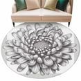 thumbnail image 2 of Round Area Rug 8 Ft, Vintage Chrysanthemum Washable Non-Slip Circle Carpet for Living Room/Bedroom, Elegant Floral Retro Art Collection Low-Profile Large Area Rugs for Indoor, 2 of 7