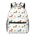 thumbnail image 1 of Easygdp winter Snowflake Dachshund Mochila Ergonómica Versátil para Laptop - Múltiples Bolsillos, Correas Ajustables, Unisex para Escuela, Viajes y Actividades al Aire Libre-One Size, 1 of 5