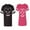 Men Black / Women Pink, variant on Matching Couple Cotton Jerseys (Men Black / Women Black) (Men S / Women S)