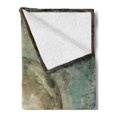 thumbnail image 2 of Moon Soft Flannel Fleece Throw Blanket, Composition with Heavenly Bodies and Angled Stripes with Grunge Effect Retro Look, Cozy Plush for Indoor and Outdoor Use, 50" x 70", Multicolor, by Ambesonne, 2 of 5