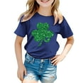 thumbnail image 4 of Toddler Girl Shirts 3t Shamrock Four Leaf Clover Short Sleeve Comfortable Kid St. Patrick's Day Sports T-Shirt T-Shirts Toddler To Big Kid 4-5 Years, 4 of 4