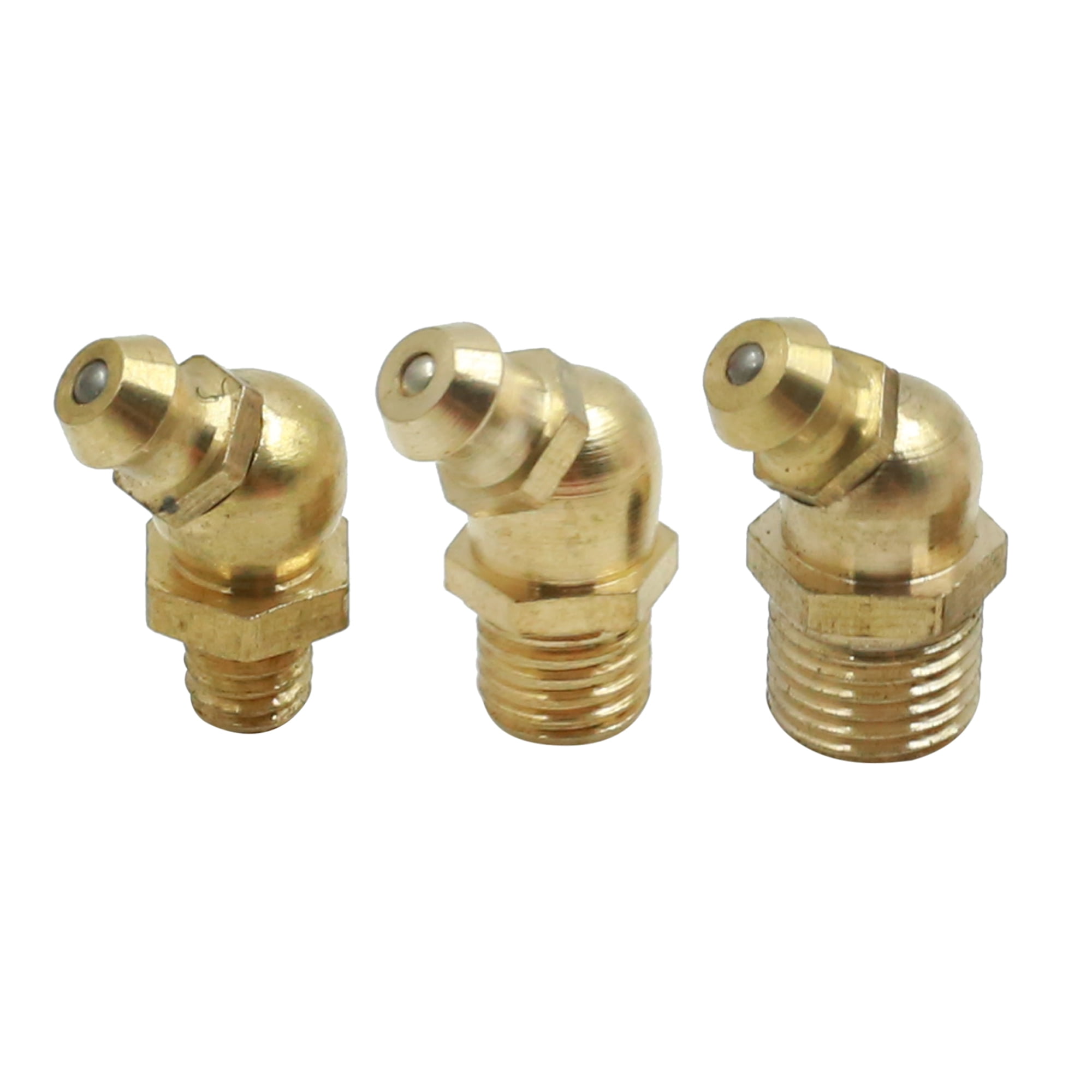 3 In 1 Brass M6 M8 M10 Thread 45 Degree Angle Grease Nipple Fittings