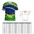 thumbnail image 2 of Brazil Flag Splash Art Women's Short Sleeve Tops Casual Blouses T Shirt, 2 of 6