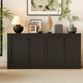 thumbnail image 1 of Buffet Noir avec Rangement, Buffet à 4 Portes de 62,99 Pouces pour Salle à Manger, Armoire de Rangement Moderne pour Salon et Bureau, 1 of 9