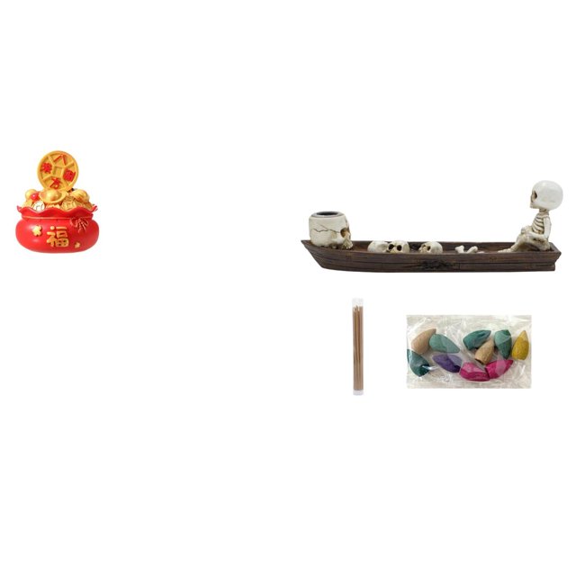 Quemador De Incienso Con Forma De Calavera Y Barco Del Tesoro Para Festivales, Adorno Para Dormitorio, Inauguración De La Casa, Decoración De Halloween, Escultura, Regalo De Cornucopia