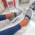 thumbnail image 4 of JINMGG Sneakers for Women Plus Clearance Women's Fashion Casual Rainbow Slip On Mesh Breathable Sport Sneakers Shoes Gray 39, 4 of 7