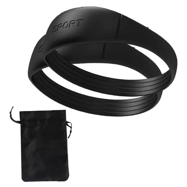 Banda de rótula de silicona, soporte de rodilla flexible y suave para ejercicios de ciclismo, versátil. 2 piezas negras
