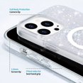 thumbnail image 5 of iPhone 14 Pro Clear Magnetic Case Compatible with Magsafe, Sparkly Glitter Design for Women, Slim Thin fit Shockproof Protective Phone Case for iPhone 14 Pro 6.1 inch , Silver, 5 of 7