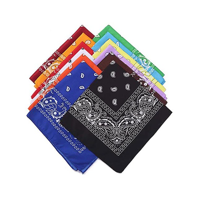 Bandana Headscarf, Neckerchief Headscarf Multifunctional Bicycle Headband Neckerchief Pocket Square for Men Women Hip-Hop Sporting (12 Colors)