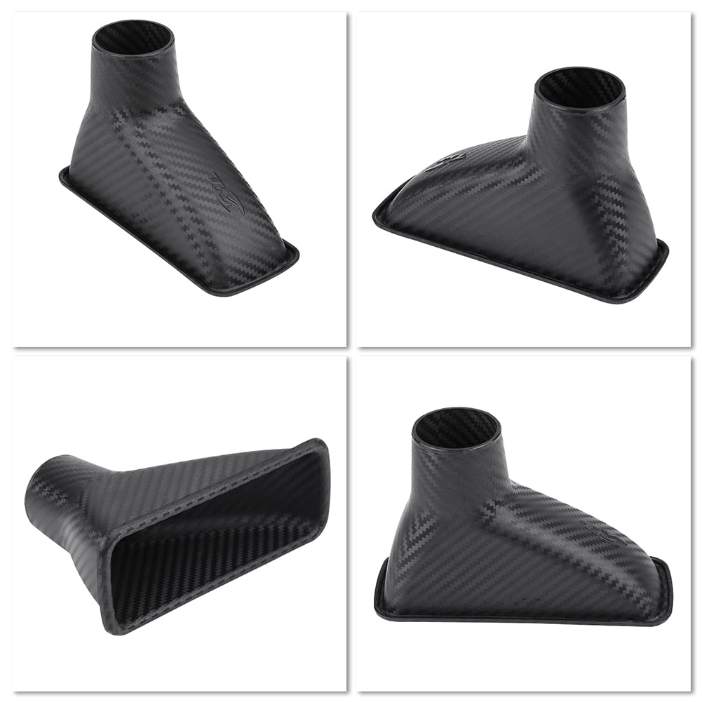 Black Qiilu Turbo Air Intake Pipe Silver Carbon Fiber Universal Car Turbo Inlet Pipe Air Funnel ABS FlexibleTurbo Inlet Pipe Kit for Most Vehicles 