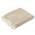 thumbnail image 5 of Americanflat 50x60 Throw Blanket, 100% Cotton with Fringe, Khaki and Beige Herringbone, all seasons blanket, 5 of 5