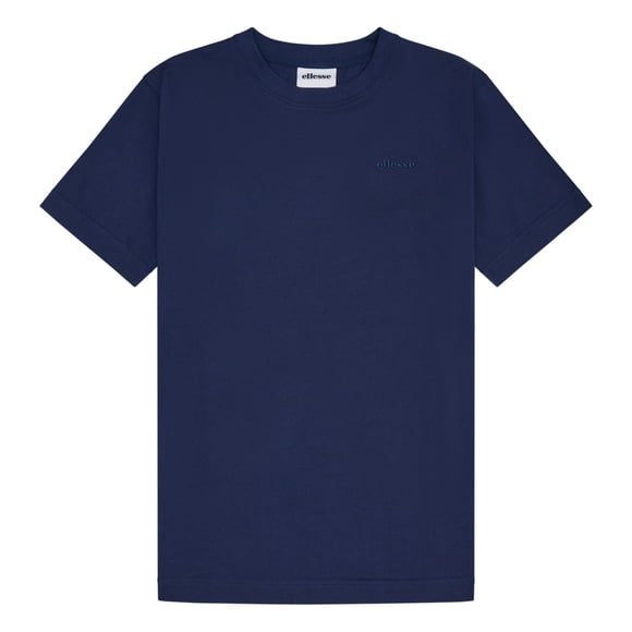 ellesse Camiseta para hombre - ACCIANO, manga corta, cuello redondo, logotipo, algodón, liso Azul oscuro 2XL (XX-Large)