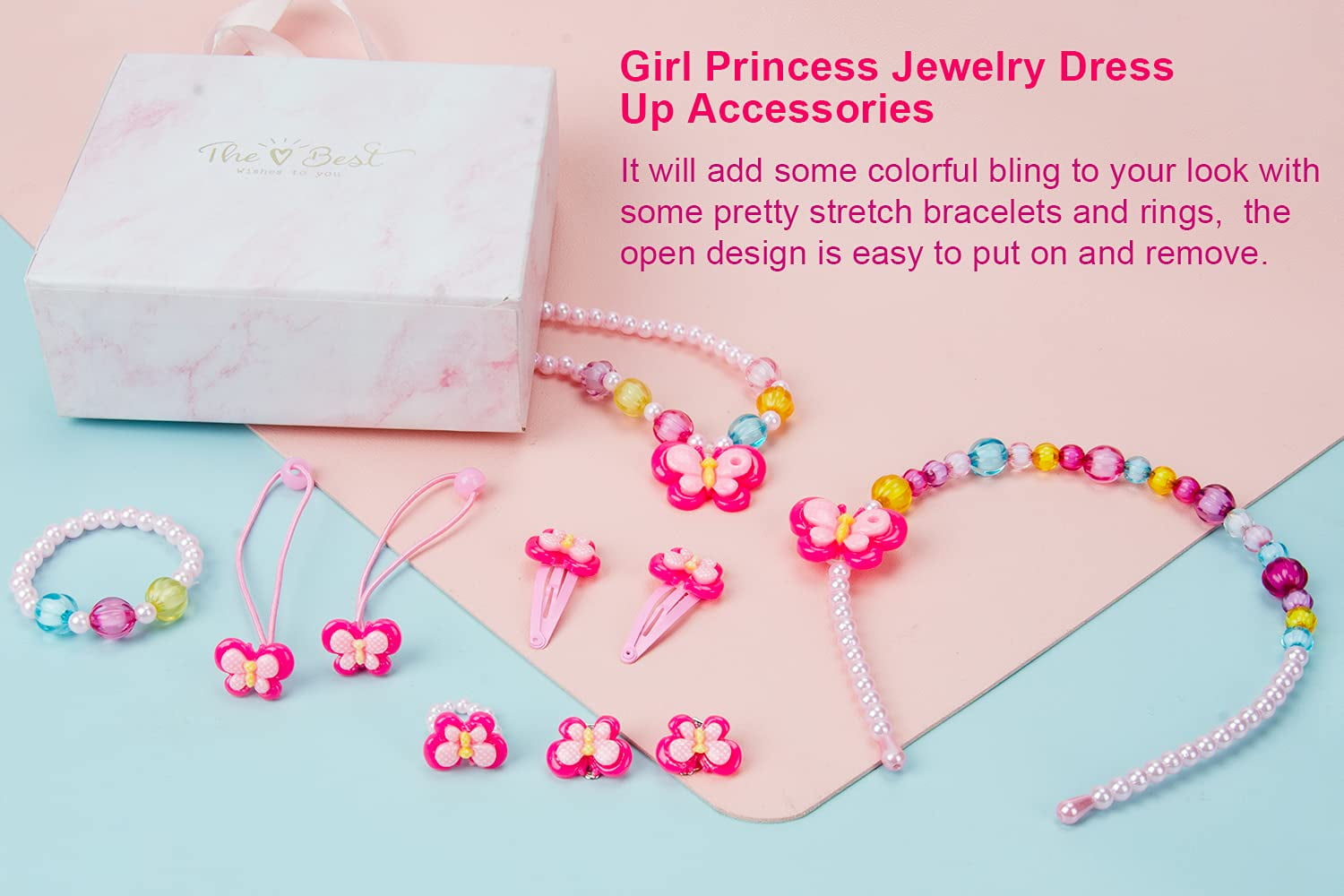 Kids Jewelry Set Little Girls Plush Purses with Necklace Bracelet