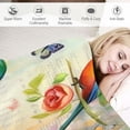 thumbnail image 3 of WERPE   Print with Birds, Flowers and Butterflies Super Soft Throw Blanket Comfortable Warm Velet Plush Bed Blankets White, 3 of 6