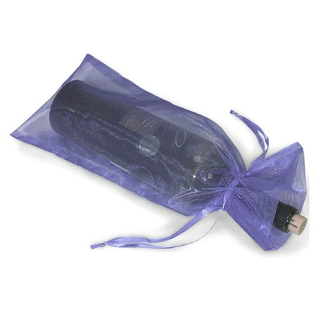

10pcs Sheer Organza Wine Bottle Cover Wrap Gift Bags (Purple)