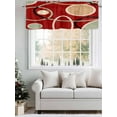 thumbnail image 6 of Red Circle Valances for Windows, Rod Pocket Kitchen Valance Curtains - Soft & Washable Small Window Treatment for Living Room, Bathroom, Geometri Stripe Lines Abstract Art 54x18inch, 1 Panel, 6 of 9