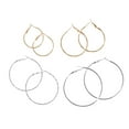 thumbnail image 2 of Claire's Classic Hoop Earrings - 30, 40, 50, 60 MM in Silver and Gold, 4-Pairs, 2 of 2