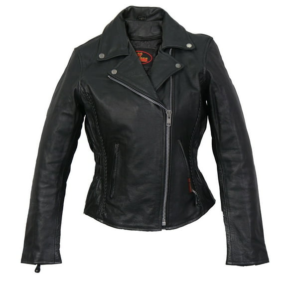 Hot Leathers JKL1009 Ladies Braided Motorcycle Leather Jacket X-Large