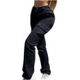 thumbnail image 3 of Pantalones Cargo Mujer Holgados Paracaídas Cordón Cintura Elástica Casual Pierna Ancha Moda Y2K Adolescentes Niñas Sueltos Senderismo Pantalones, 3 of 5