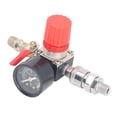 thumbnail image 1 of Controlador De Presión Del Compresor De Aire, 0-180 PSI Regulador Del Compresor De Aire De Fácil Ajuste 1/4 Pulg. Instalación Simple Hierro Fundido Con Manómetro Para Medición, 1 of 7