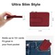 thumbnail image 3 of Cartera delgada para mujer Tarjetero fino para mujer Bloqueo RFID Carteras pequeñas de cuero genuino Rojo oscuro, 3 of 5