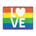 thumbnail image 2 of LNWH Lgbt Gay Love Rainbow Rug for Bedroom Living Room, Non-Slip Soft Foldable Carpet, 63" x 48", 2 of 6