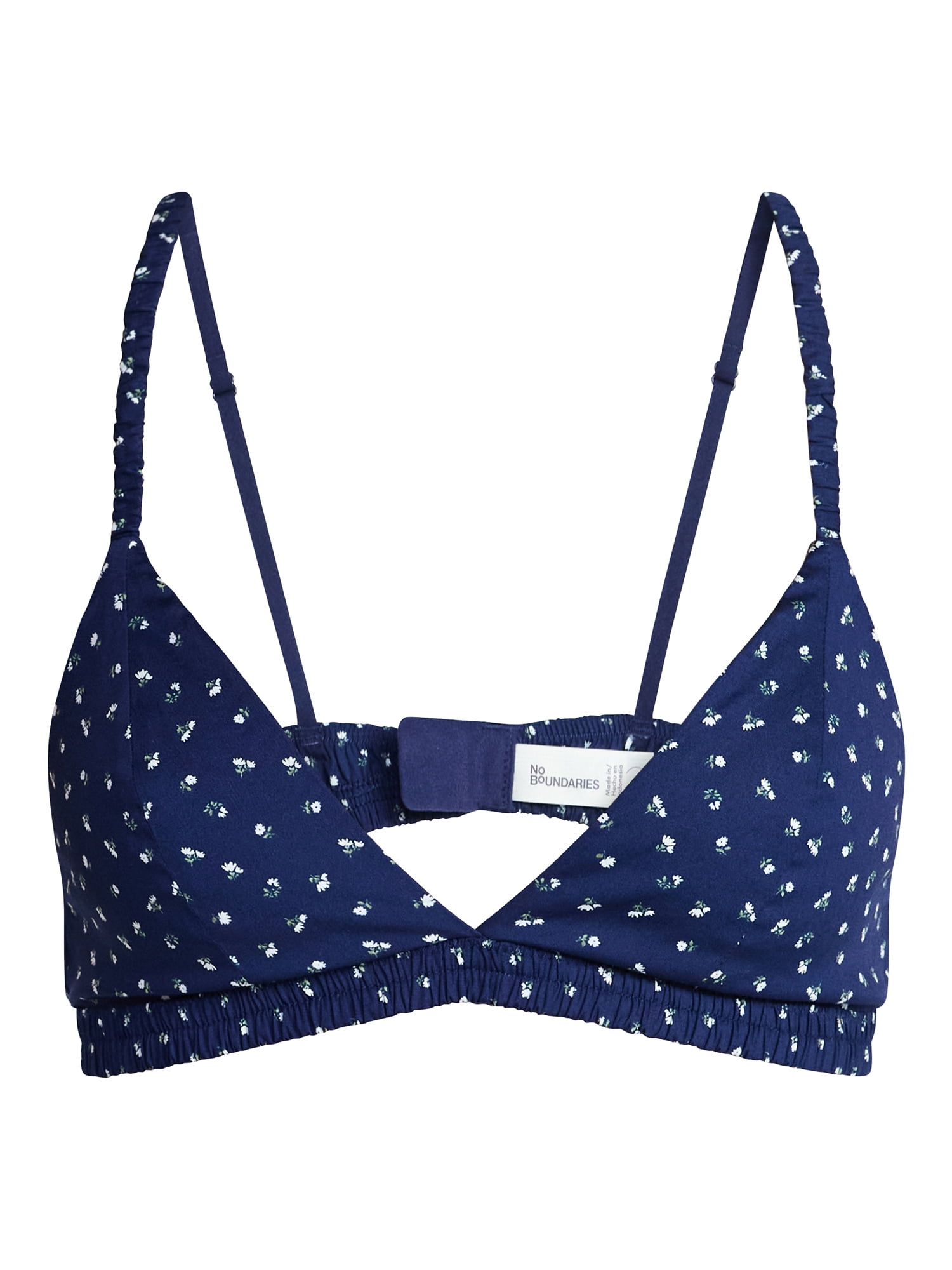 No Boundaries Woven Cotton Triangle Bralette, Women's XS-XXXL
